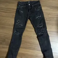AZUL ブラックスキニーデニム ダメージ