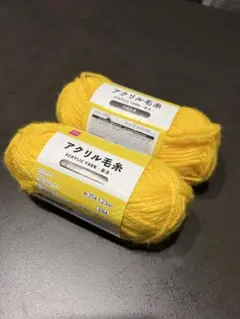 ダイソー アクリル毛糸 並太　エッグイエロー 2玉
