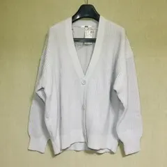 新品　UNIQLO ユニクロ　リラックスVネックカーディガン　ライトパープル