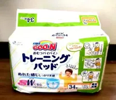일요일 세일![신제품] Goo 트레이닝 패드, 34개 팩, 가방 1개, 화장실 트레이닝