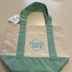 新品:TRADER JOE'Sトレジョ　キャンバスミニトート パステルグリーン