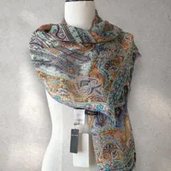 タグ付き エトロ ETRO ペイズリー柄 ストール シルク ロングスカーフ