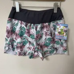 ヨガフィッネスジョギング用ショートパンツ　ハイビスカス　Ｍサイズ 水陸両用#10のサムネイル