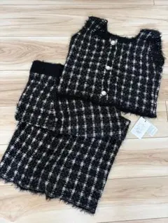 GRL シャギーニットチェック柄トップスXタイトスカートセットアップ dr491