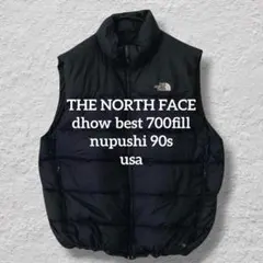 THENORTHFACEダウンベストXLブラックヌプシ700フィル刺繍ロゴ古着