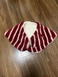 ボア素材 ボーダー柄 マフラー ティペット ネックウォーマー