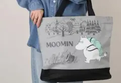 新品　ムーミン　大きめトートバッグ　ファスナー付きトート大容量のサムネイル