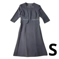 【即日発送】ブラック取り外し不可ジャケット付きフレアワンピース　スーツ　喪服　S
