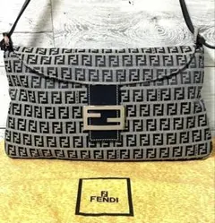 【良品】FENDI ワンショルダーバッグ マンマバケット ズッキーノ ネイビー