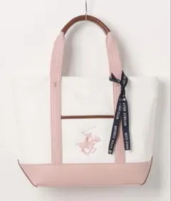 【BEVERLY HILLS POLO CLUB】ポロPUトートバッグ ピンク
