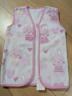 ウサギ柄フリーススリーパー ピンク