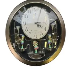 【メ1216-44】RHYTHM リズムスモールワールドメロディ時計4MH711