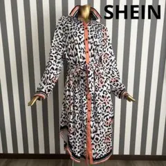 ヒョウ柄 ロング　シャツワンピース 長袖　大きめ