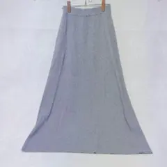 コカ リブニット フレアスカート ミモレ丈 グレー Sのサムネイル