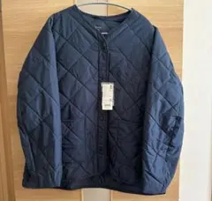 パフテックノーカラージャケット　XL ネイビー