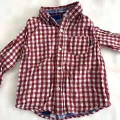 moujonjon チェック柄　長袖シャツ 95cm リバーシブル　男女兼用