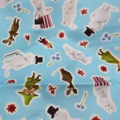 ムーミン　リトルミイ　スナフキン　生地　オックス　55×49