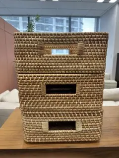 天然素材 バスケット2つセッ