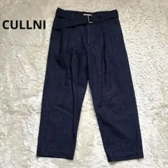 CULLNI クルニ 1TUCK BELTED DENIM PANTS 濃紺のサムネイル
