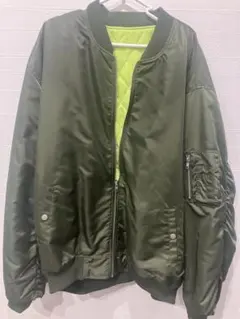 新品♡プニュズma-1リバーシブル蛍光カーキサイズ③