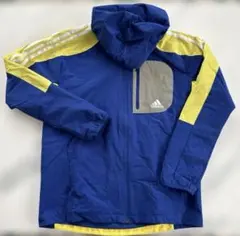 adidas フード付きジャケット 青/黄 160　中古