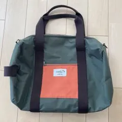 【バッグ】ボストンバッグ オリーブグリーン・オレンジ　小旅行