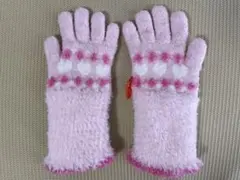 キッズ手袋　もふもふピンク