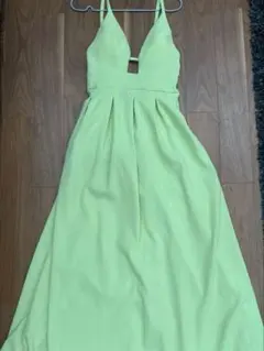 ライトグリーン バックリボンキャミワンピース