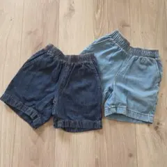 【美品】GU デニム ハーフパンツ 2枚セット 110