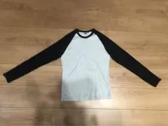 UNIQLO 長袖Tシャツ M グレー/ブラック