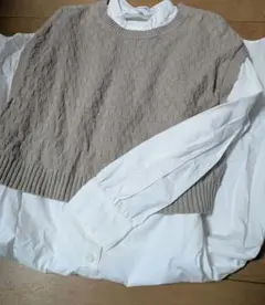 【新品】ニットベストつきワンピース(160)　グローバルワーク