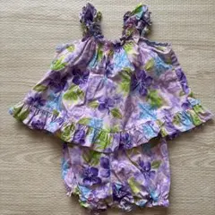 RJC フラワープリント トップスとショーツセット 90 女の子　ハワイ