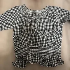 ギンガムチェック 長袖ブラウス