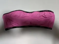 ピンク ベアトップ ロゴ入りチューブトップ