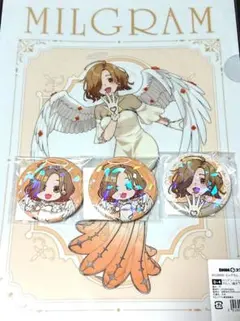 dmmスクラッチ ミルグラム クリアファイル 缶バッジ マヒル