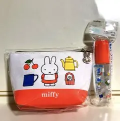 Miffy ミッフィー メタルチャーム付き舟形ポーチ+スプレーボトル　合計2点