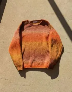 00s gradation orange knit cut off aw