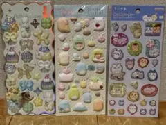すみっこぐらし ちいかわ パフィーバルーンステッカー　シール 3枚セット