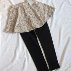 新品★ever closet 140 裏起毛 ストレッチスカッツ ベージュ系