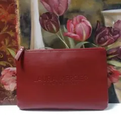 【未使用品❗️】◆LAURA MERCIER◆ 赤ポーチ金ファスナーのサムネイル