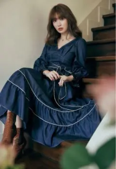 herlipto Classic Oxford Belted Dress 紺 herlipto Classic Oxford Belted Dress 紺 - メルカリ
