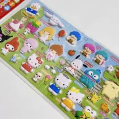 サンリオ キャラクターずかん シール キティ 平成レトロ ぷっくり 立体 新品