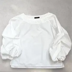 美品 clear ボリュームスリーブ バルーンスリーブ ブラウス 白 フリー