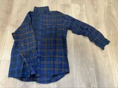 UNIQLO 長袖ネルシャツ S 青茶チェック
