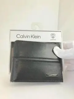 Calvin Klein カルバンクライン 二つ折り財布 ブラック レザー 箱付