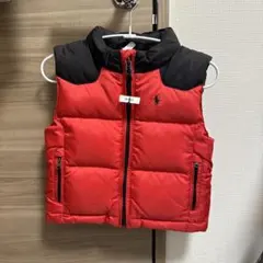 Ralph Lauren ベスト　赤　黒 フードなし　ダウンベスト 90 2T