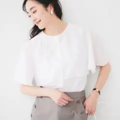 美品　25SS アンタイトル　オーガンジーラッフルブラウス　ホワイトのサムネイル