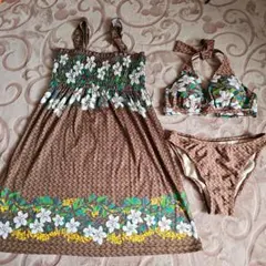 フラワープリント セパレート水着 3点セット