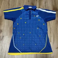 値下げ‼️YONEX ドットパターン ゲームシャツ　ポロシャツ　ブルー　S