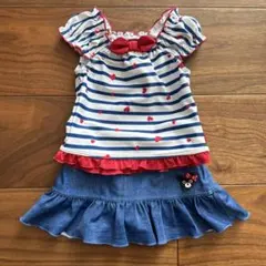 ミキハウス　ダブルビー　水着　セパレート　90